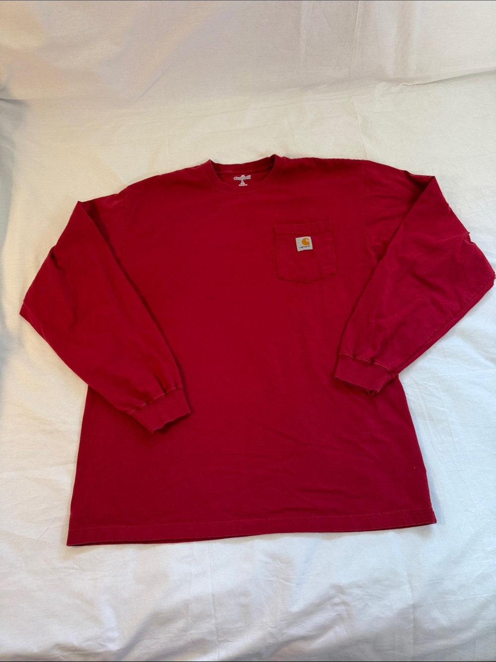 Carhartt Men's Long-Sleeve Pocket Tee - Crimson Red